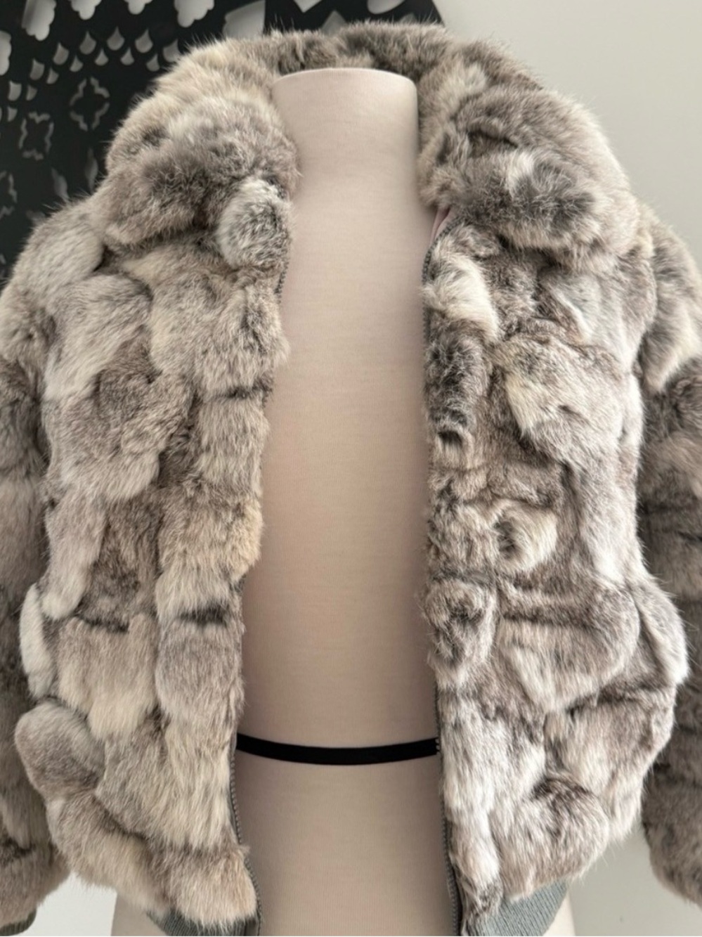 Real fur bomber jacket